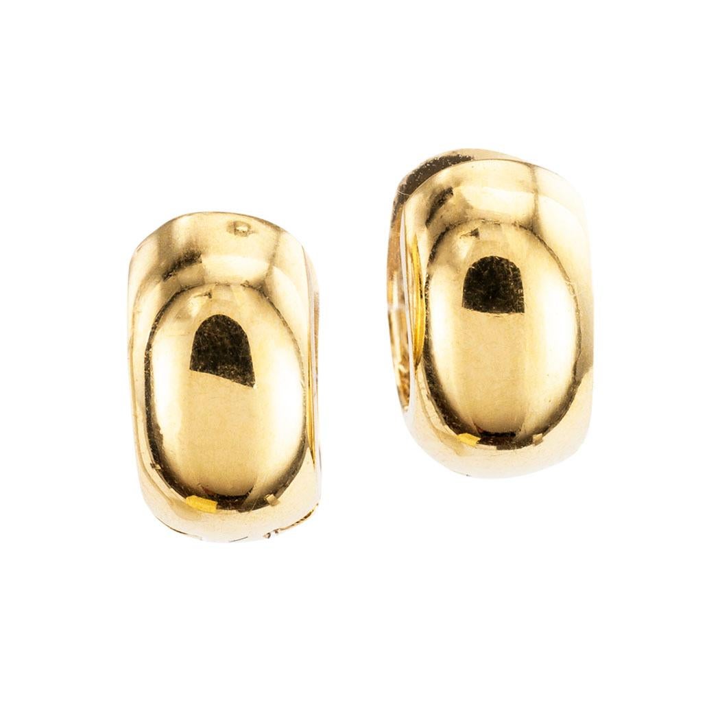 Women's Huggy Diamond Yellow Gold Hoop Earrings