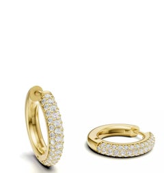 Huggy hoop earrings with moissanites