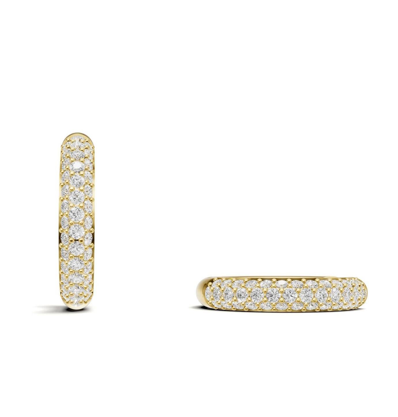 Pendientes de aro con moissanitas Moderno en venta
