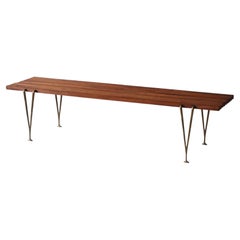 Hugh Acton, Bench, Brass, Walnut, United States, 1955