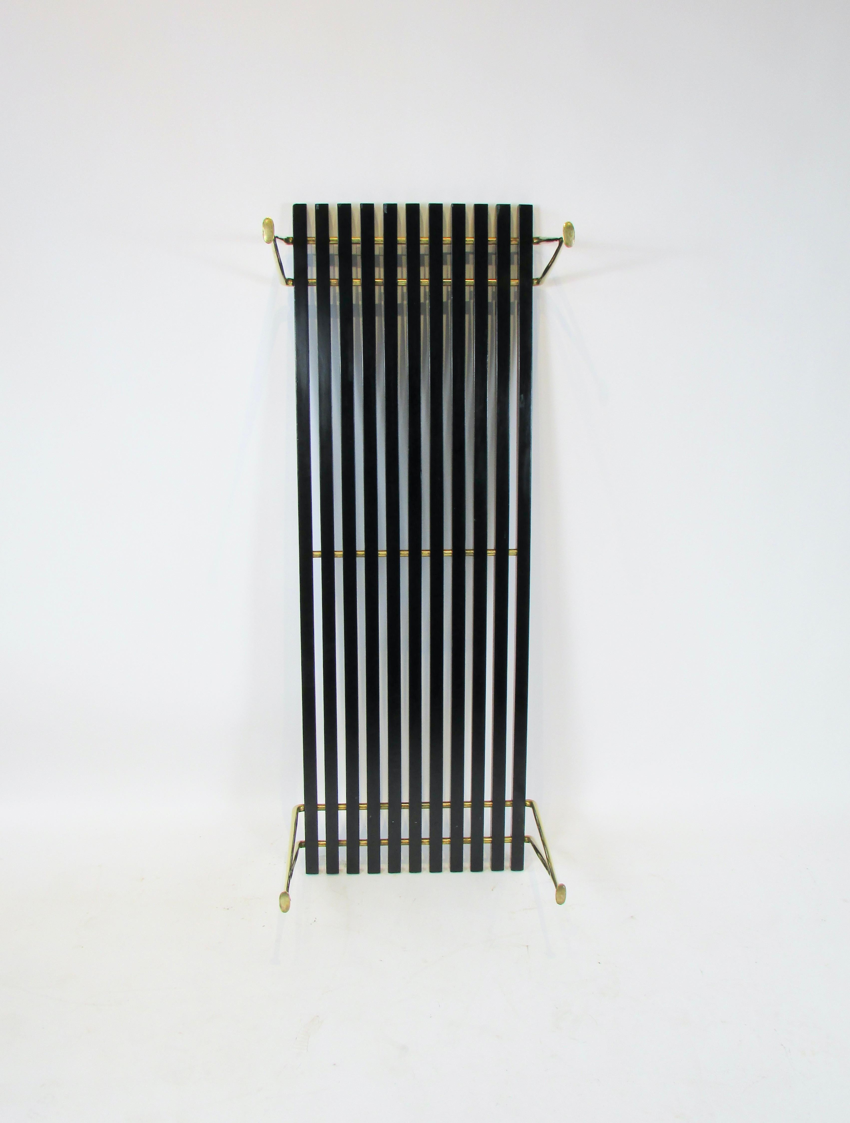 Hugh Acton black slatted cocktail table or bench on brass legs  For Sale 2