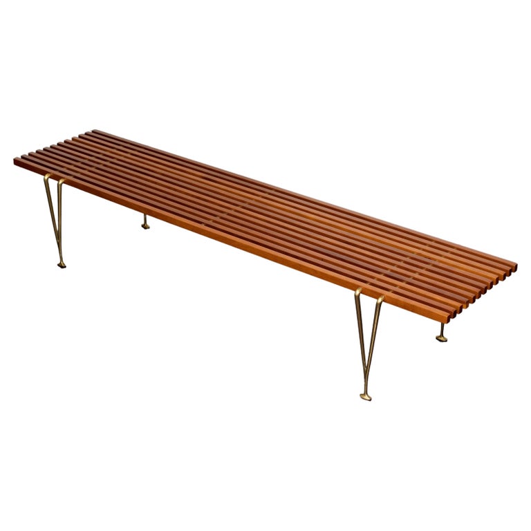 Hugh Acton Cherry Wood Suspended Beam Bench For Sale at 1stDibs