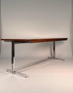 Hugh Acton Chrome and Rosewood Desk