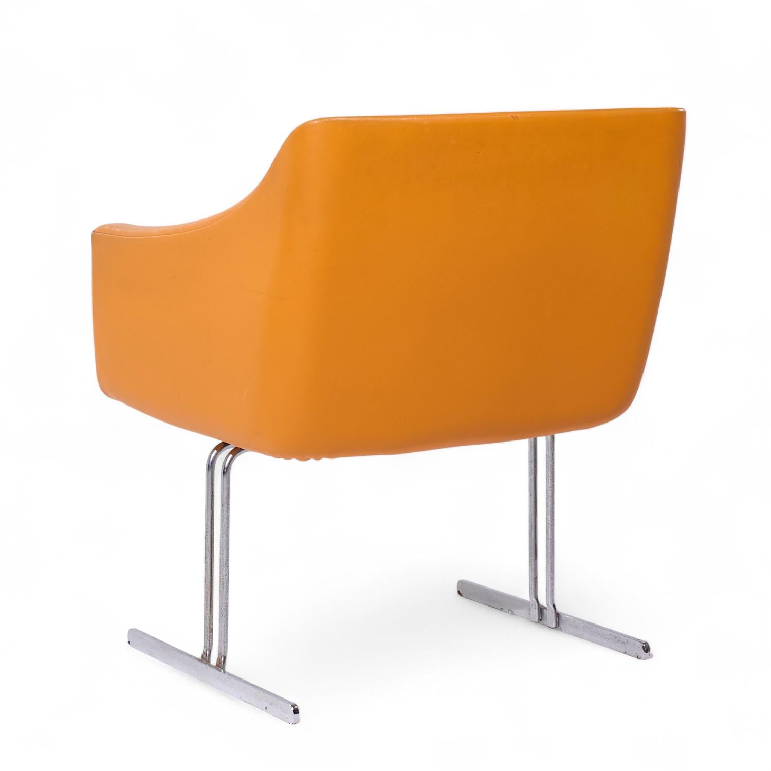 Hugh Acton for Vecta Mid Century Chrome Lounge Chairs - Pair For Sale 1