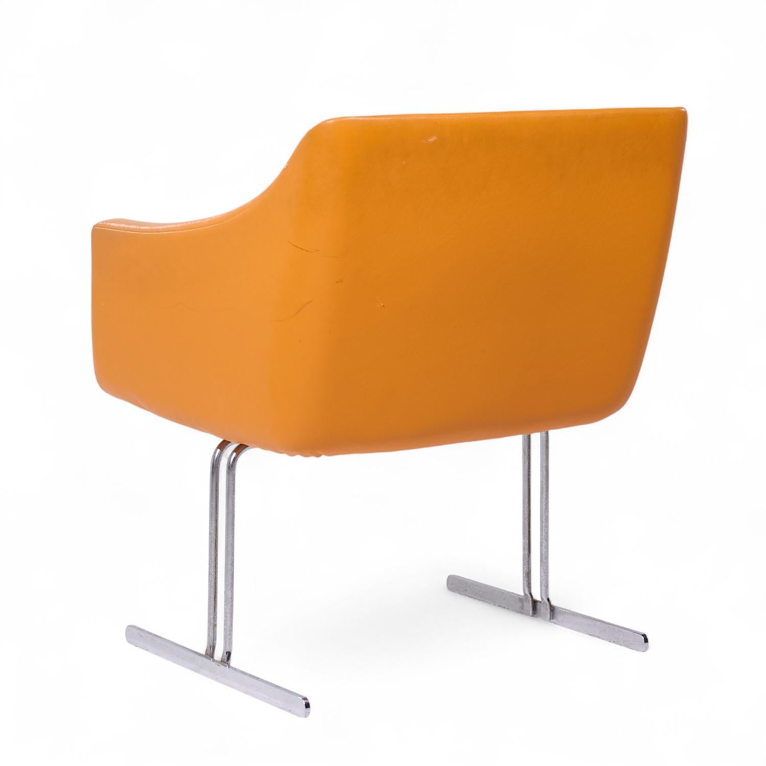 Hugh Acton for Vecta Mid Century Chrome Lounge Chairs - Pair For Sale 1