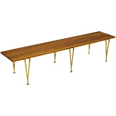Used Hugh Acton Suspension Beam Slat Bench