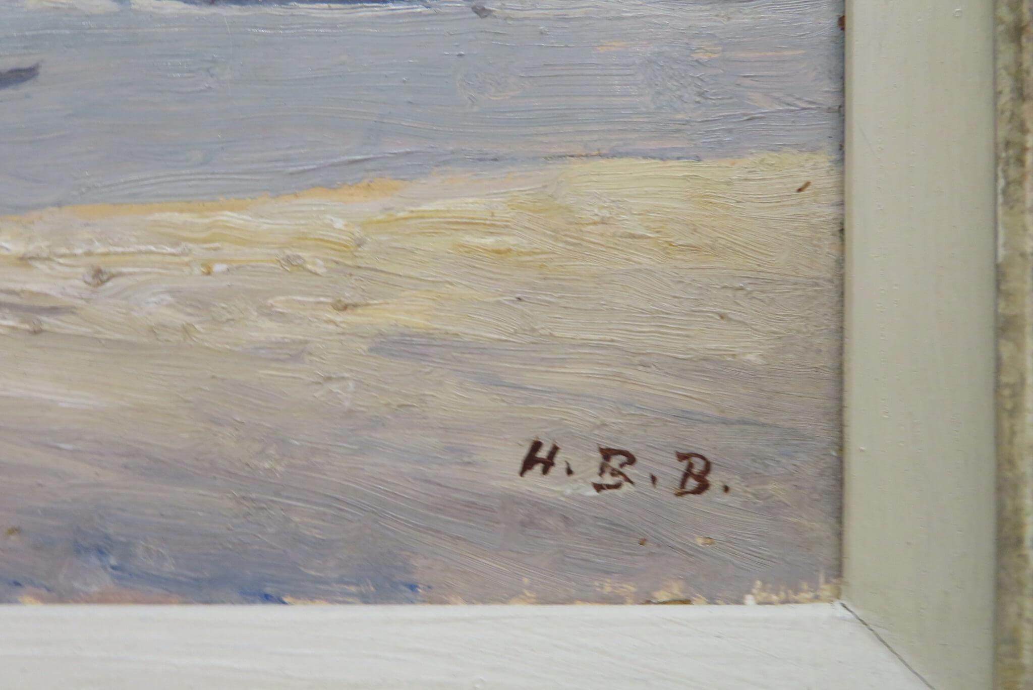 Original English Impressionist MARINE oil Painting BOATS AT ALDEBURGH SUFFOLK 2