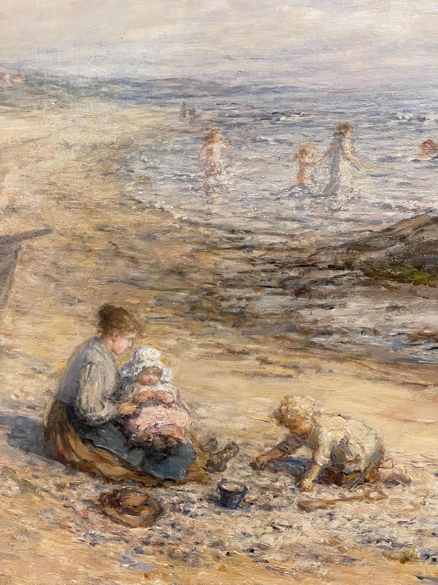 Hugh Cameron Figurative Painting - By The Seaside