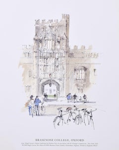 Brasenose College, Oxford lithograph by Hugh Casson