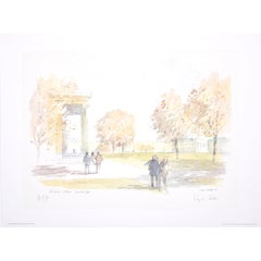 Downing College, Cambridge lithograph by Hugh Casson