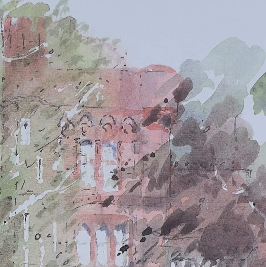 Girton College, Cambridge litografía de Hugh Casson en venta 2