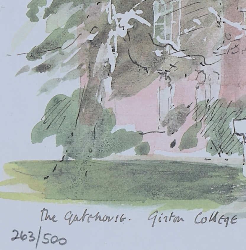 Girton College, Cambridge litografía de Hugh Casson en venta 3
