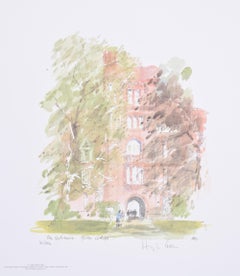 Girton College, Cambridge lithograph by Hugh Casson