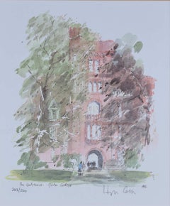 Girton College, Cambridge lithograph by Hugh Casson