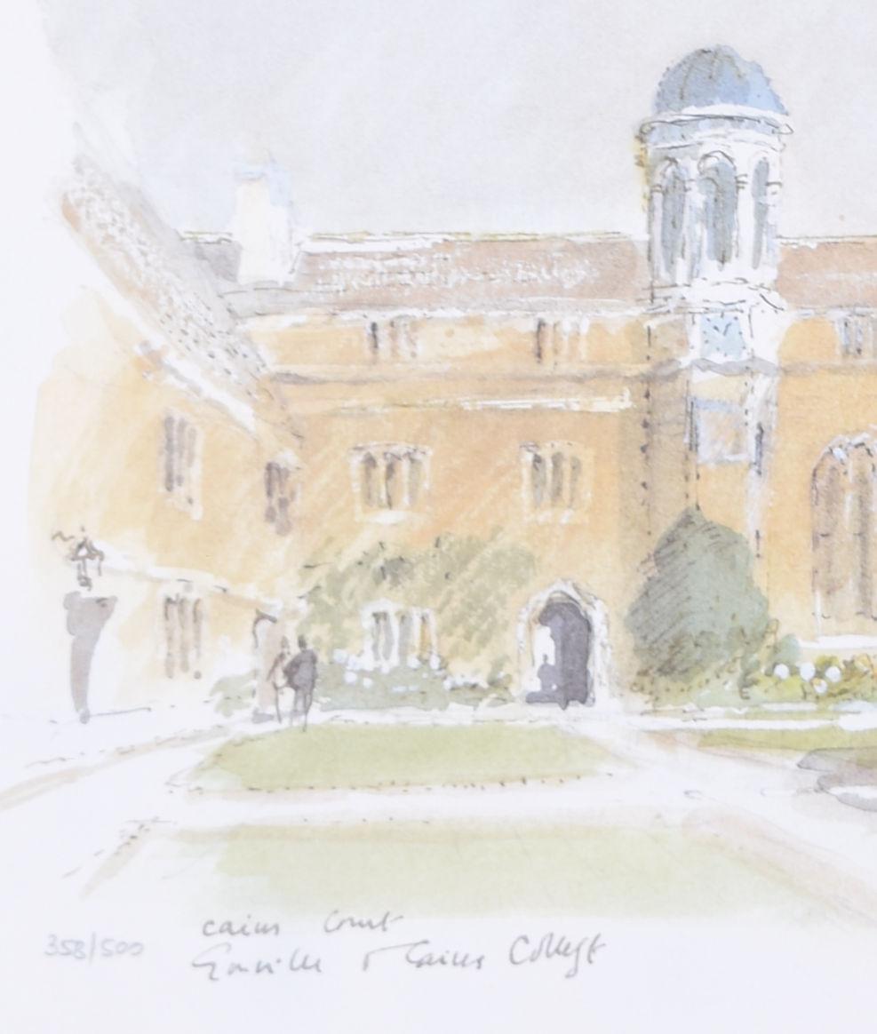 Gonville and Caius, Cambridge lithograph by Hugh Casson For Sale 1