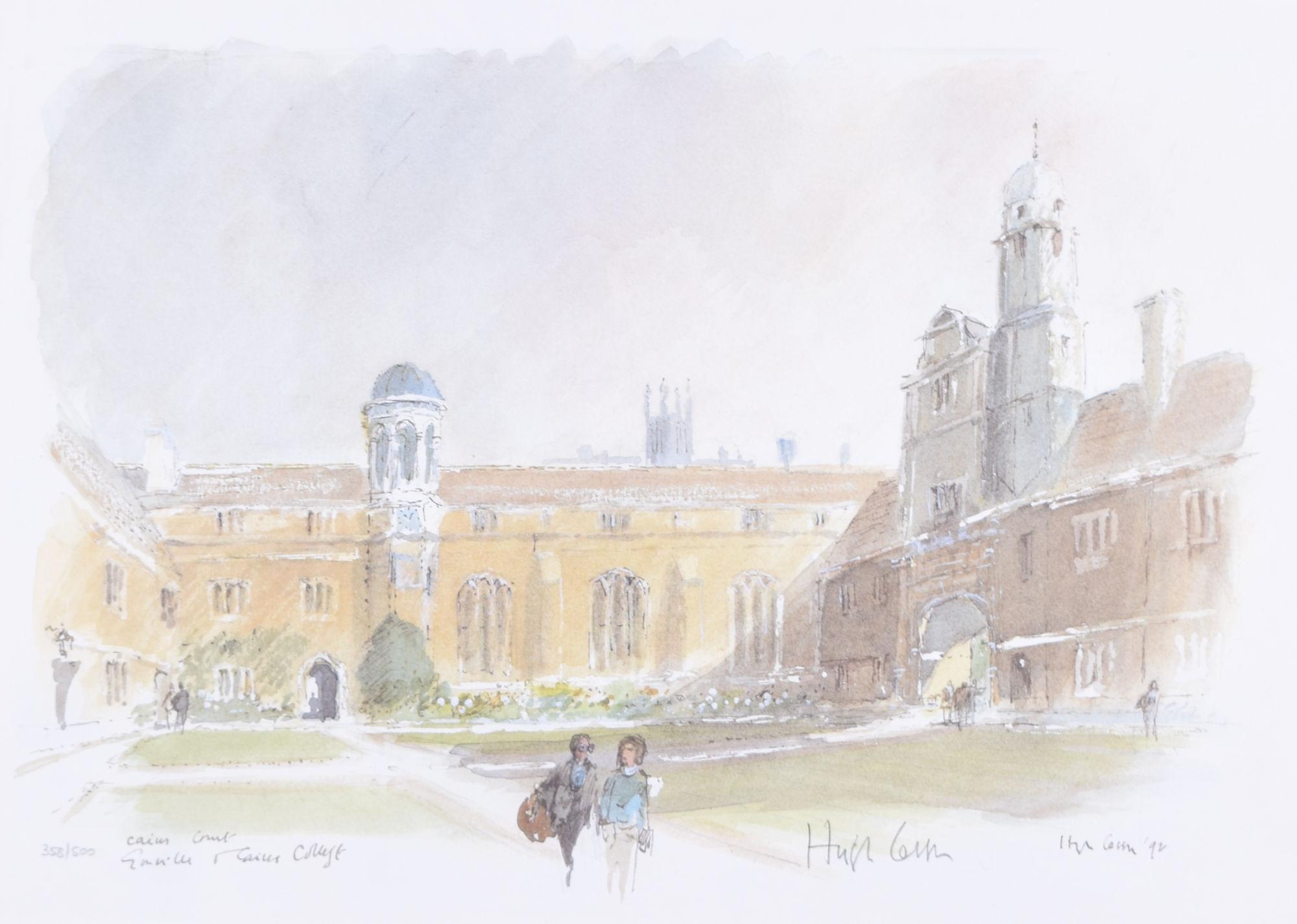 Gonville and Caius, Cambridge lithograph by Hugh Casson