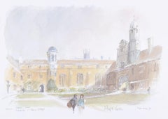 Gonville and Caius, Cambridge lithograph by Hugh Casson