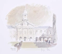 Hugh Casson Emmanuel College Cambridge Front Court limited edition print