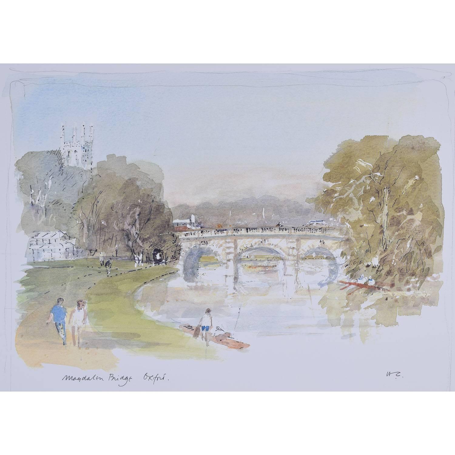 To see our other views of Oxford and Cambridge, scroll down to "More from this Seller" and below it click on "See all from this seller" - or send us a message if you cannot find the view you want.

Hugh Casson
Magdalen Bridge Oxford
Signed in