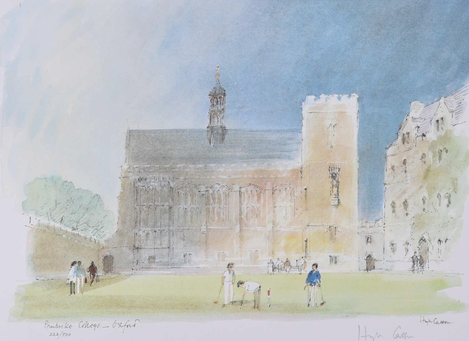 Landscape Print Hugh Casson - A.I.C. Pembroke College Oxford estampes signées à tirage limité c. 1980