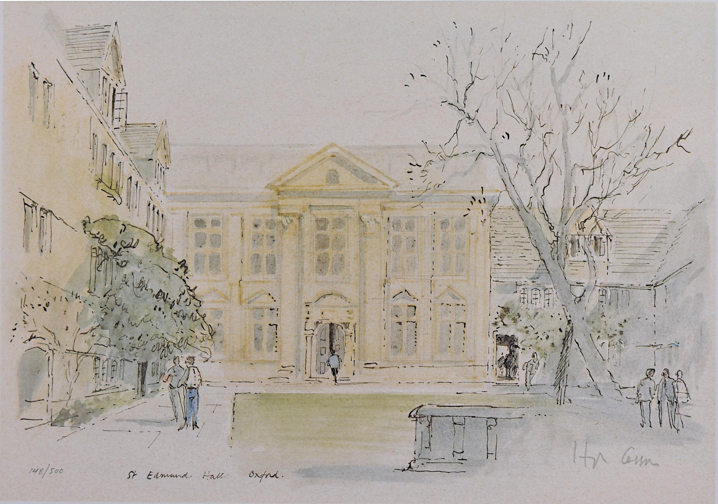 Hugh Casson St Edmund Hall, Oxford signed limited edition print