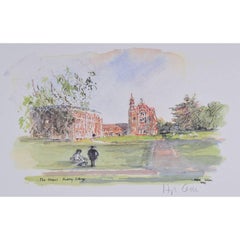 Vintage Hugh Casson The Chapel, Radley College signed print c. 1980