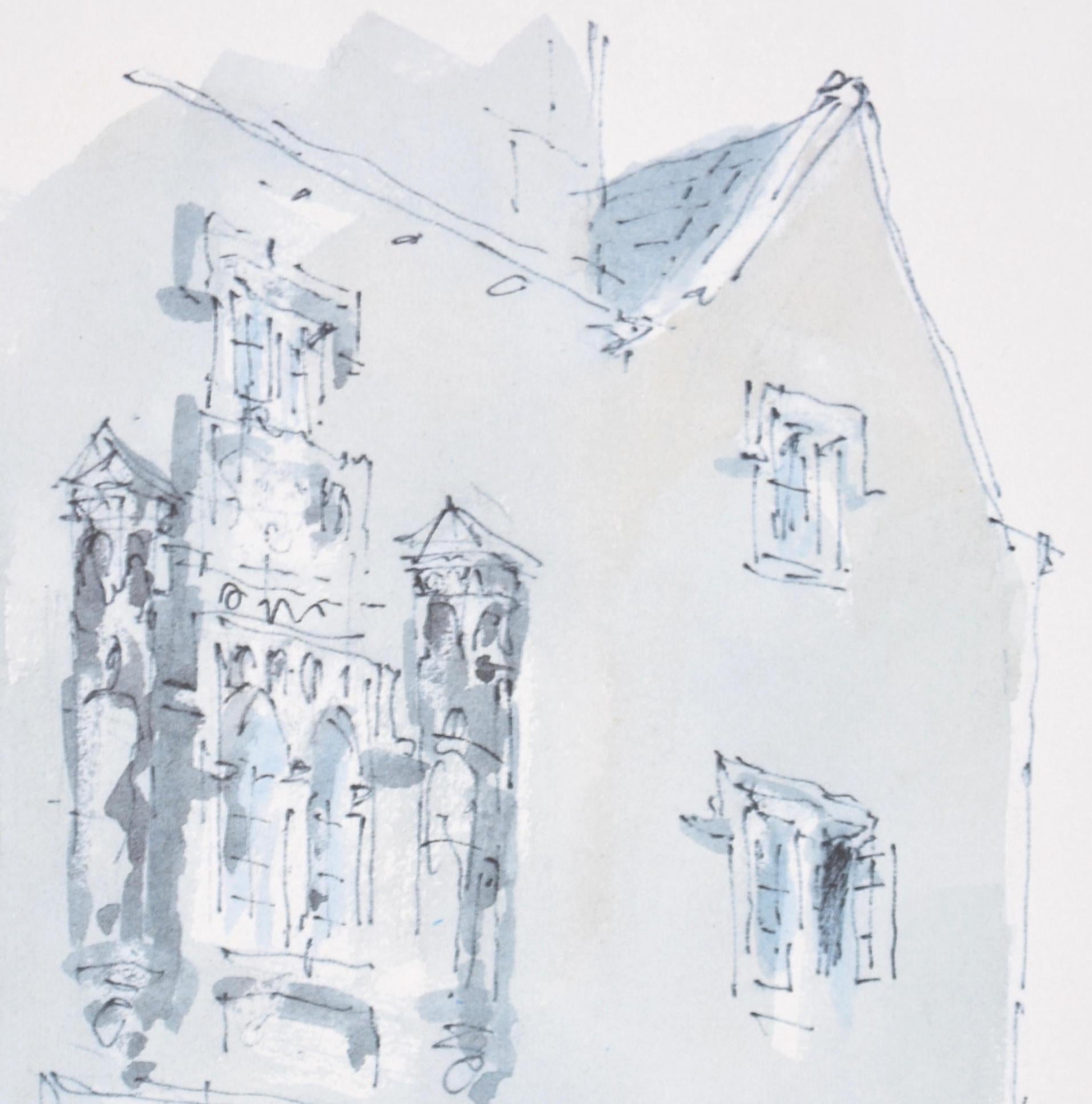 Merton College, Oxford lithograph by Hugh Casson For Sale 1