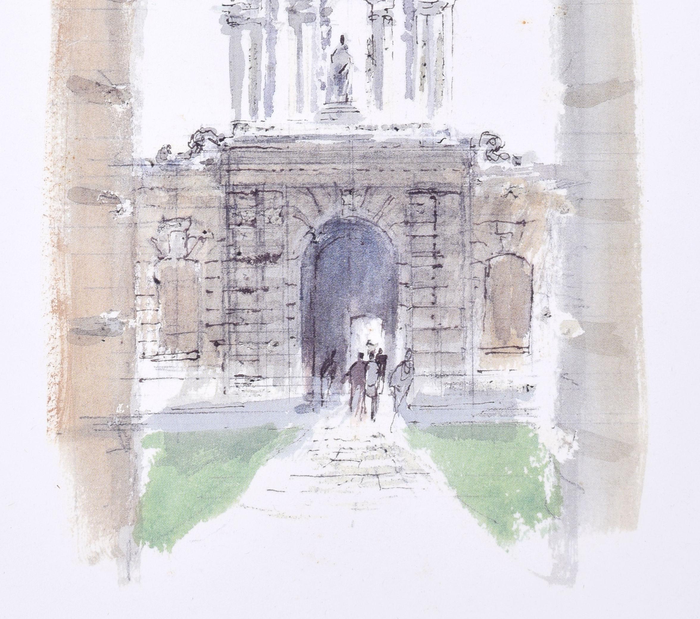 Il Queen's College di Oxford, litografia di Hugh Casson in vendita 2