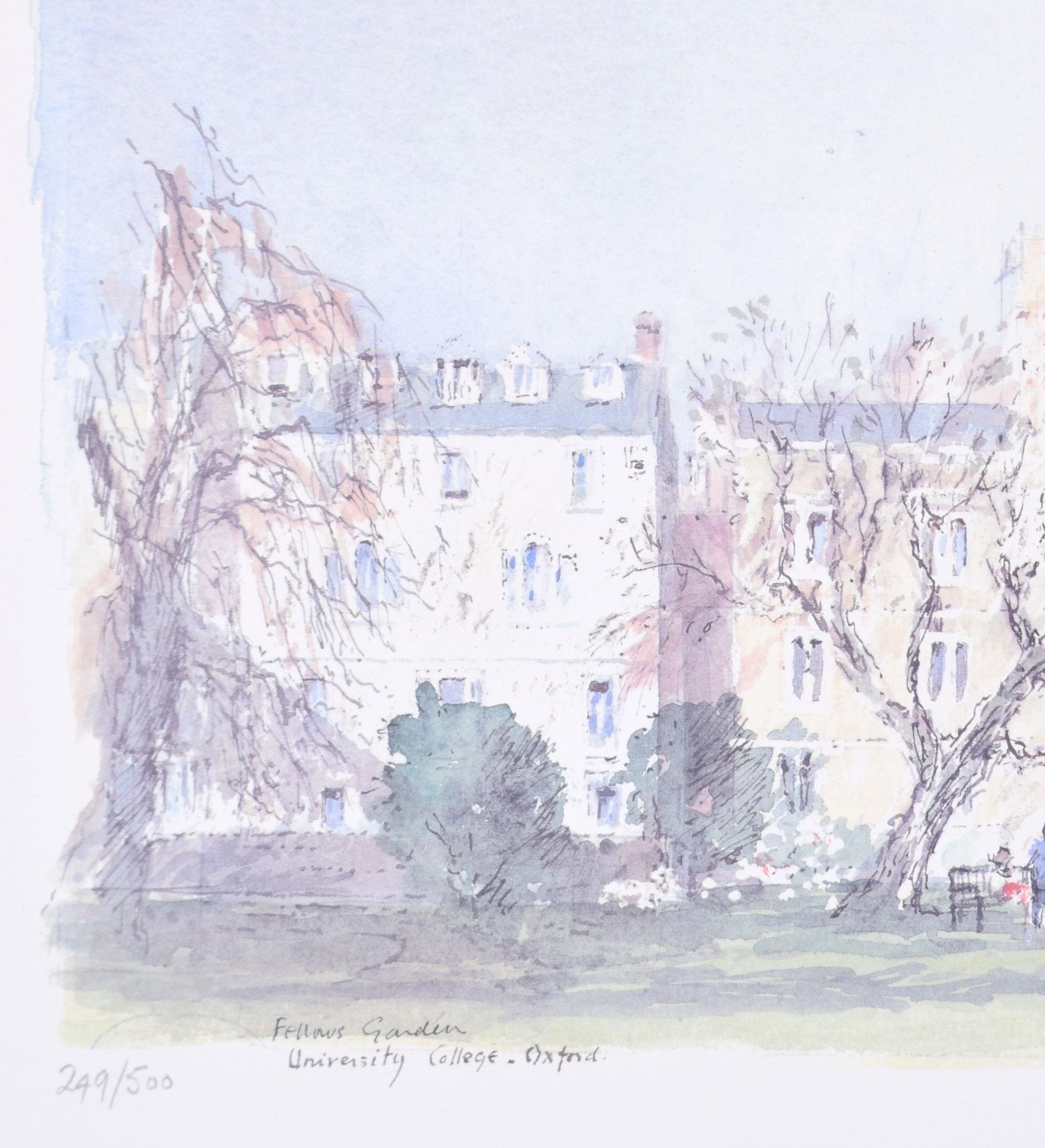 University College, Oxford Fellows' Garden lithograph by Hugh Casson For Sale 1