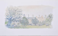 Lithographie du Wadham College, Oxford par Hugh Casson