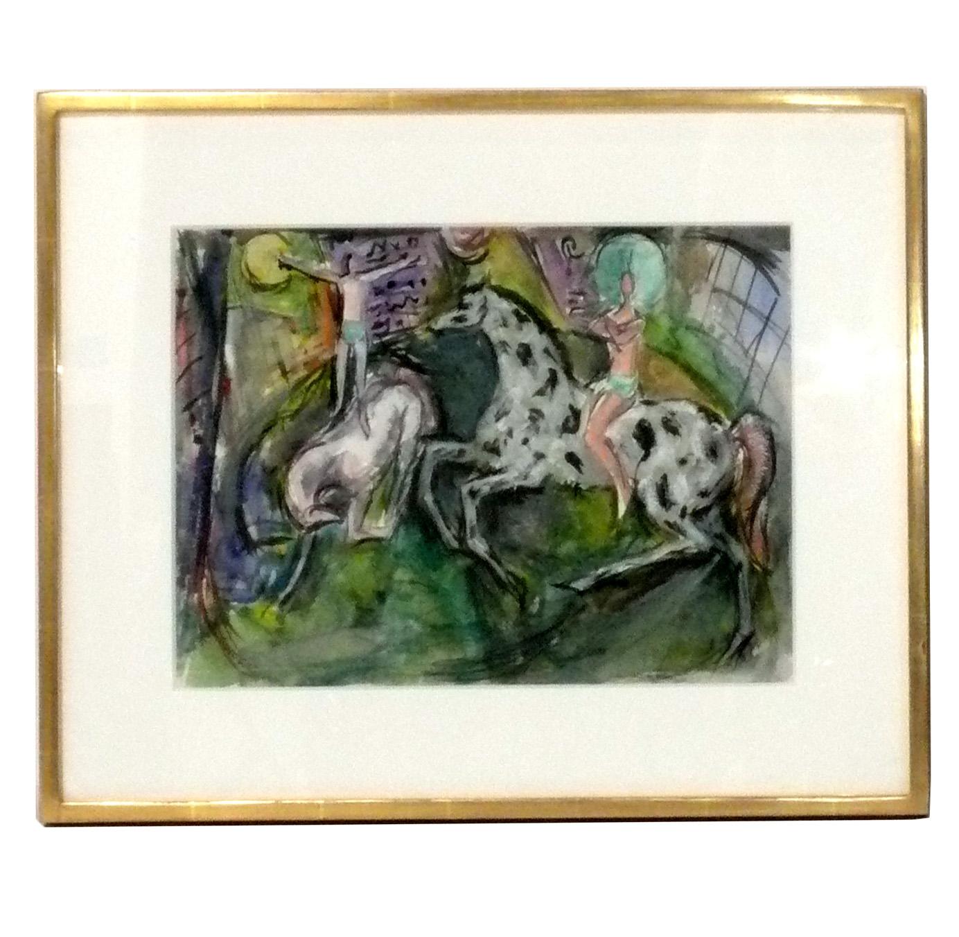 Hugh Conde Miller (American, 1911-1988) watercolor paintings, circa 1950s. They measure 18.5