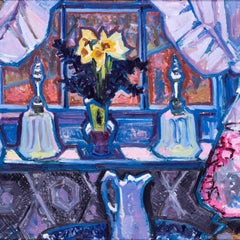 Ventana de una granja de Suffolk, naturaleza muerta, Hugh Cronyn, Británico, Siglo XX óleo