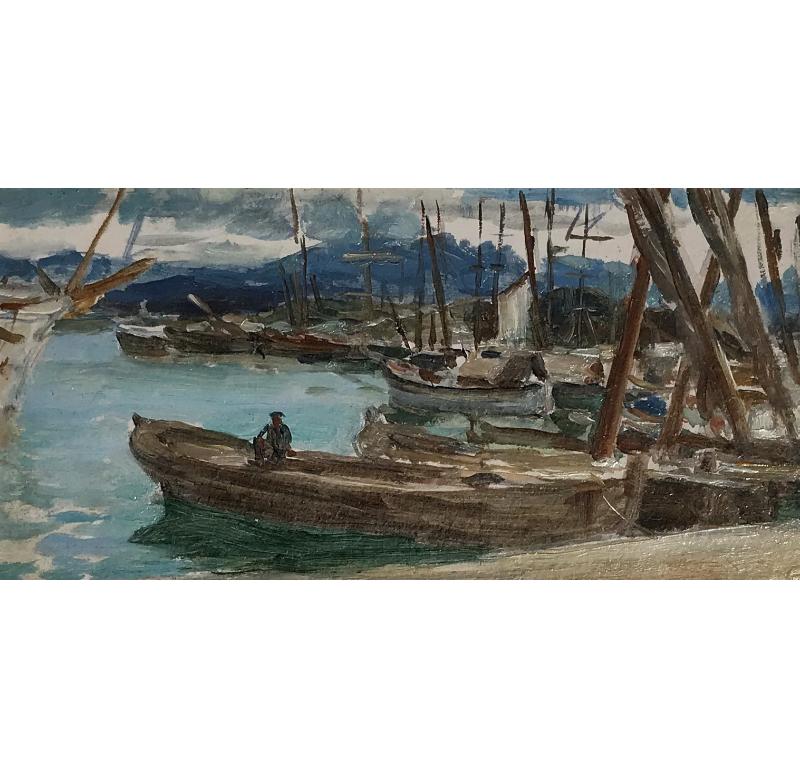 Landscape Painting de HUGH DE TWENEBROKES GLAZEBROOK - Puerto de La Spezia