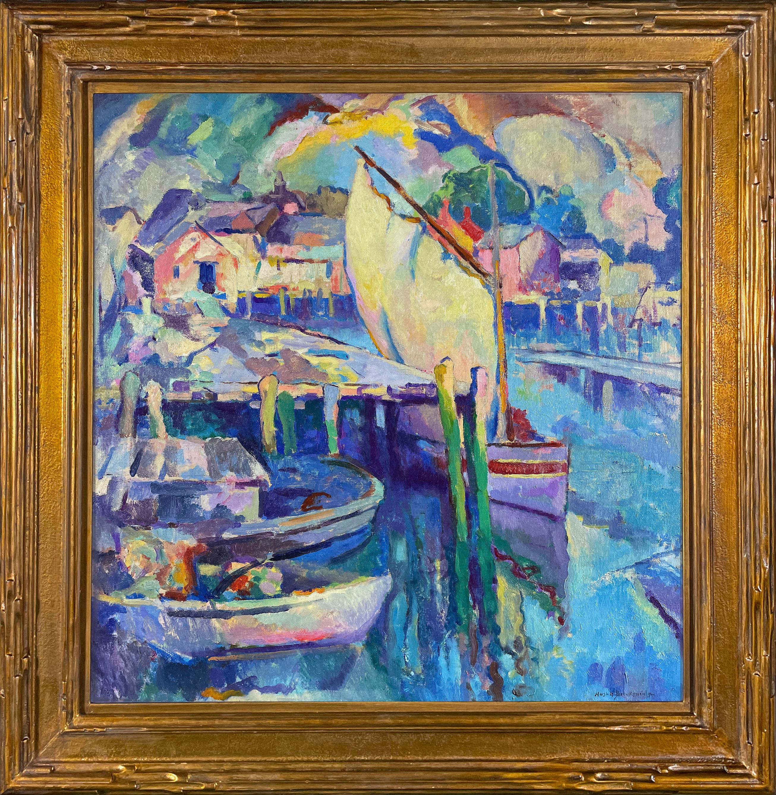 Barcos en el muelle - Painting de Hugh Henry Breckenridge