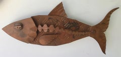 "Alubulidae 2" Hand forged salvaged steel fish wall sculpture