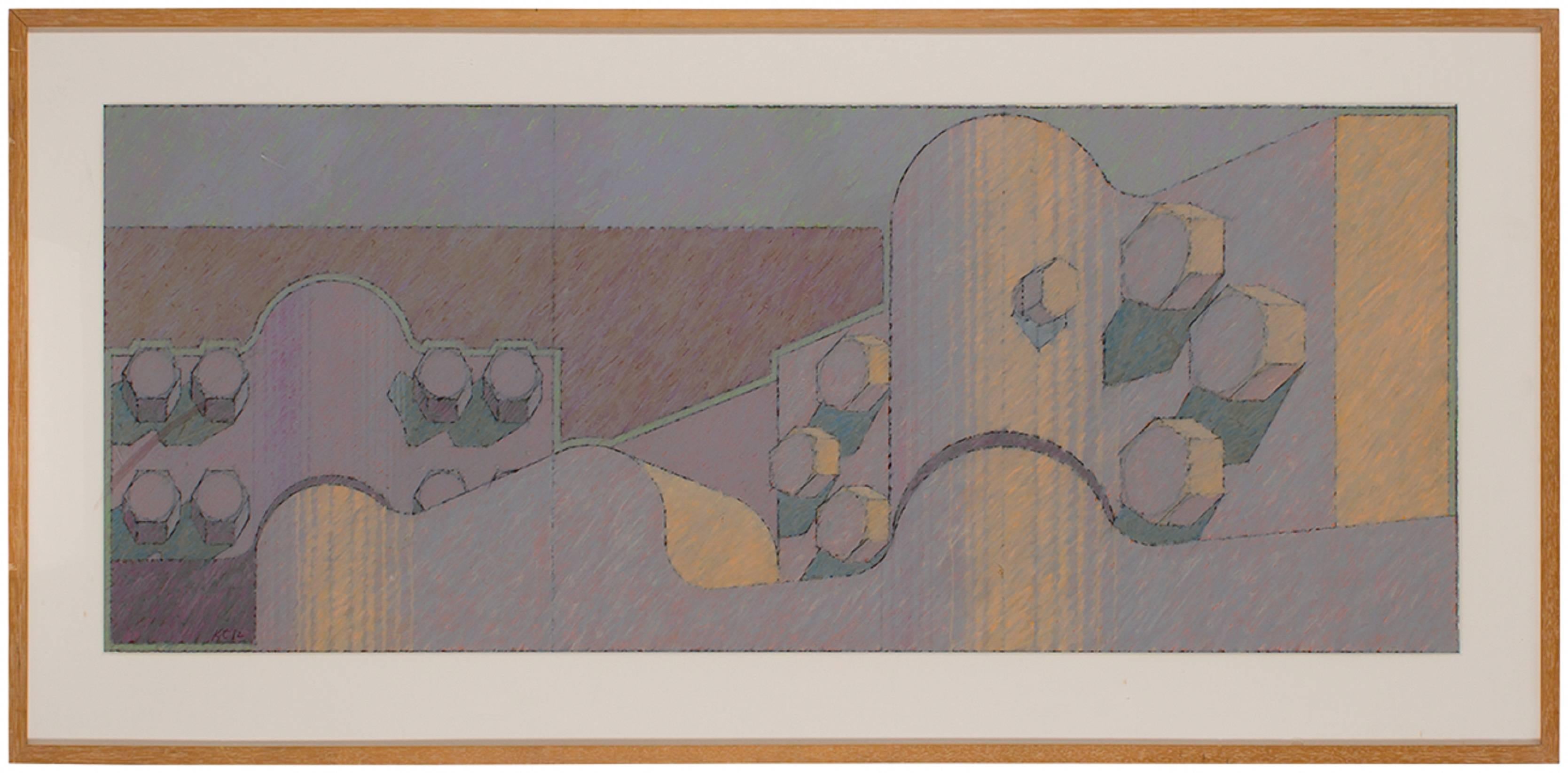 N.C.B #1 Architectural Rendering of Industrial Scene - Mixed Media Art by Hugh Kepets