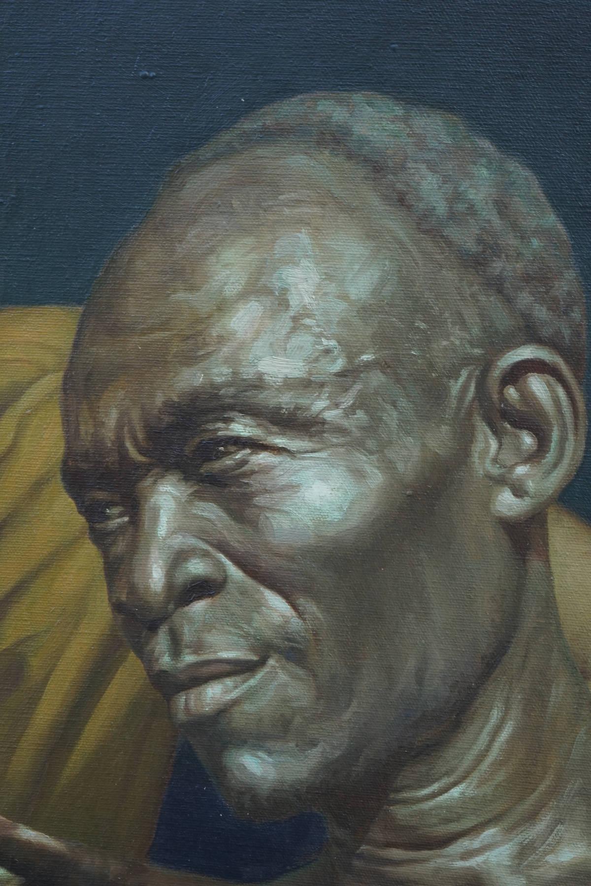 African Portrait, Mid-20th Century Surrealist Portrait of African Tribesmen  2