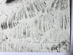 "Grupo de Músicos" Arte Popular Pintura Abstracta en Blanco y Negro de una Banda de Jazz