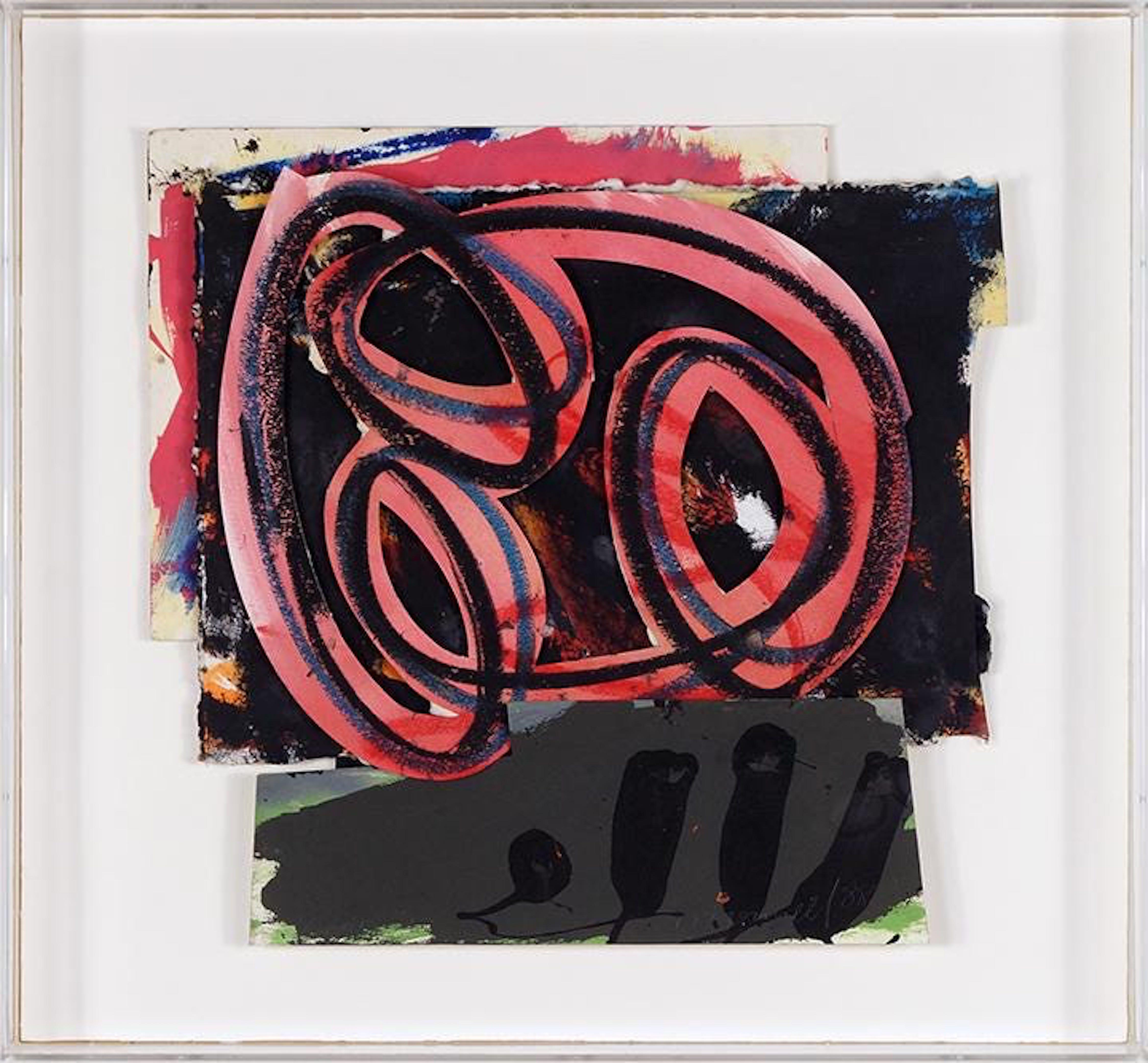 Abstrakt-expressionistische Pop-Art-Gemälde-Collage aus den 1980er Jahren, Assemblage Hugh O''Donnell