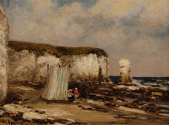 Oil Painting by Hugh Shearwin Hemsley "Favourite Bathing Spot"