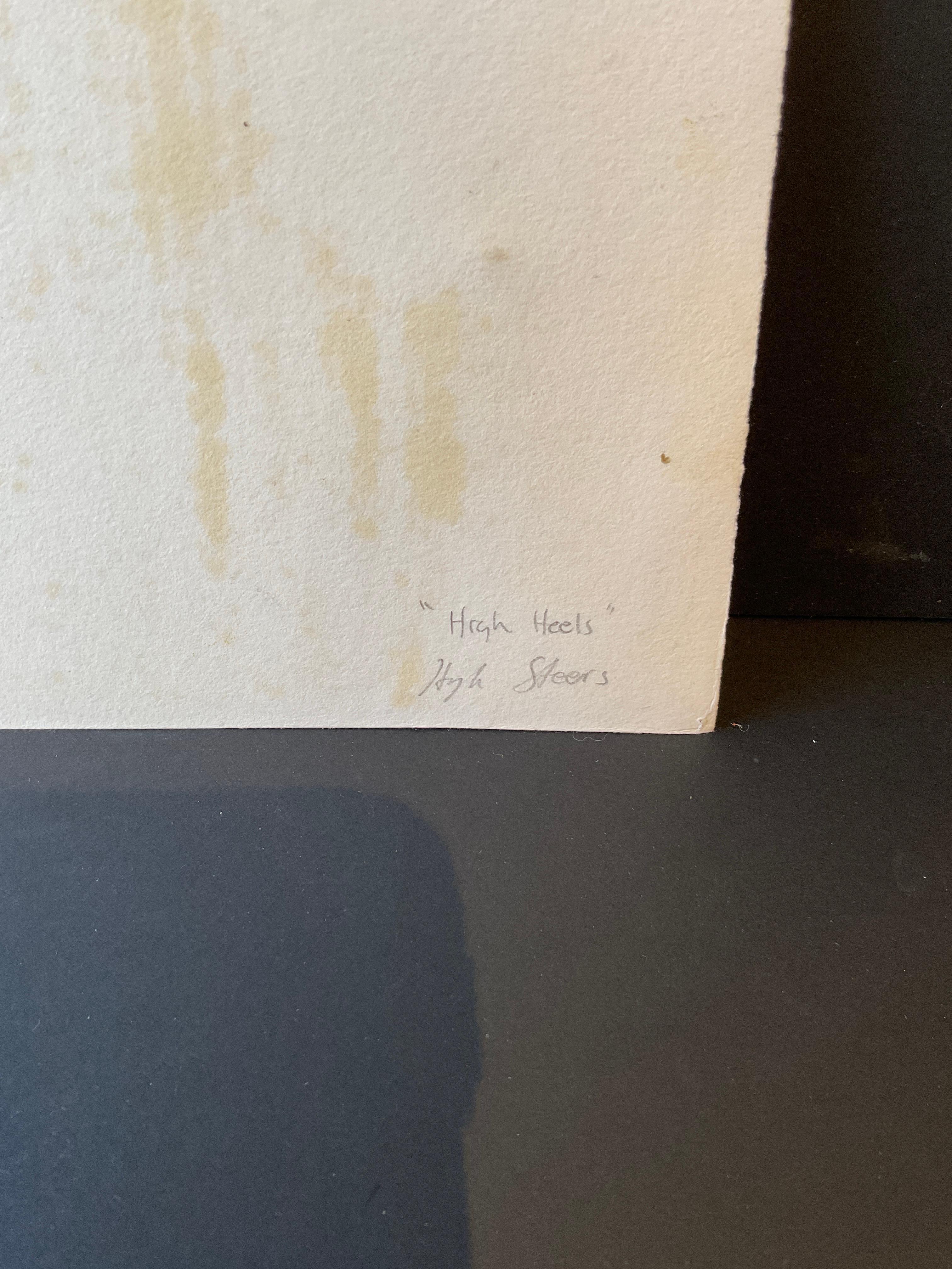 Hugh Steers olio su carta bianca 14 7/8