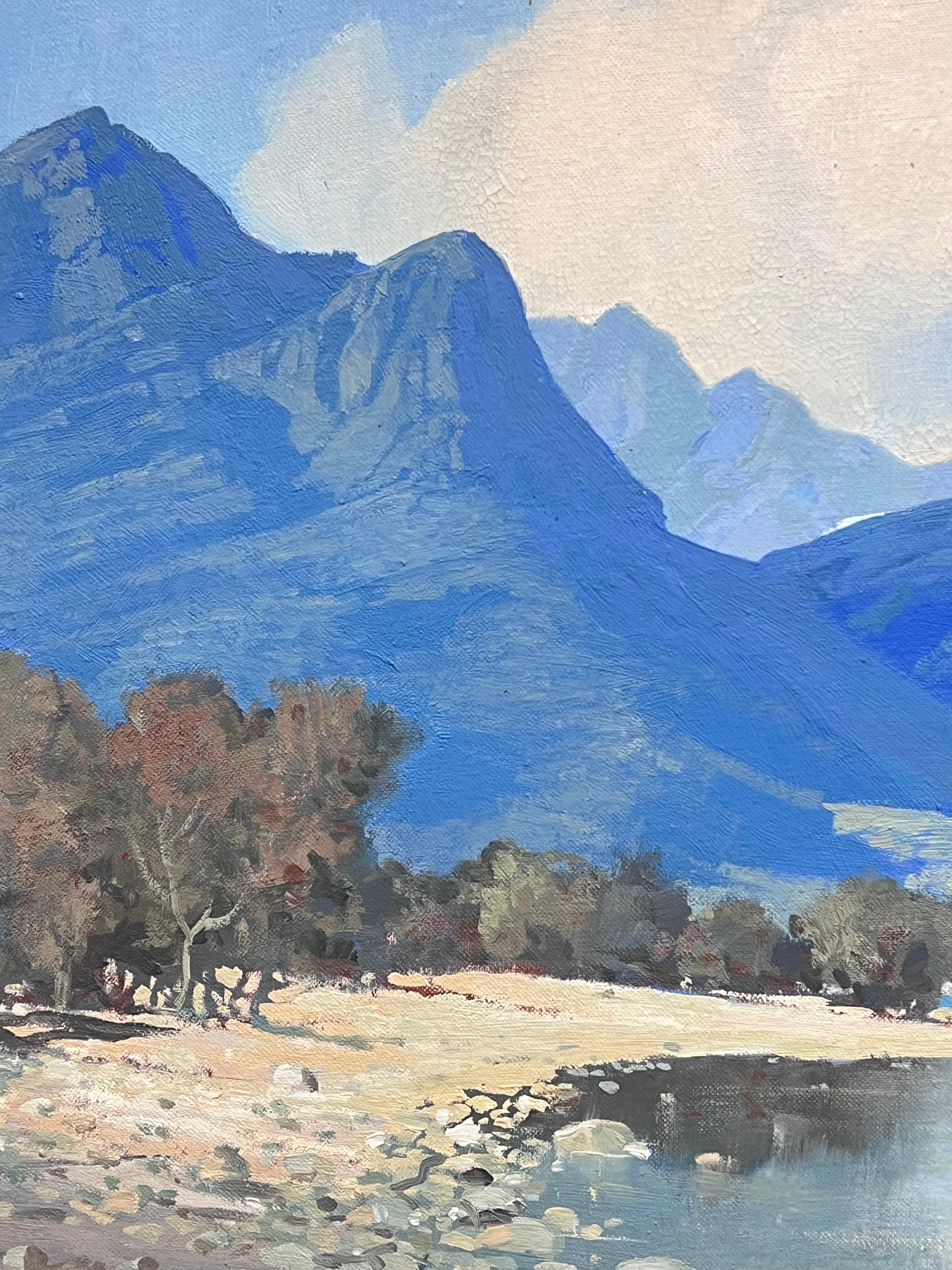 Südafrikanische Landschaft
von Hugh Stevenson (Südafrikaner, 1910-1956)
Öl auf Karton, gerahmt
Gerahmt: 21,5 x 26,5 Zoll
Tafel: 17 x 23 Zoll
Provenienz: Privatsammlung, Großbritannien
Zustand: der Rahmen ist original zum Gemälde und hat ein paar