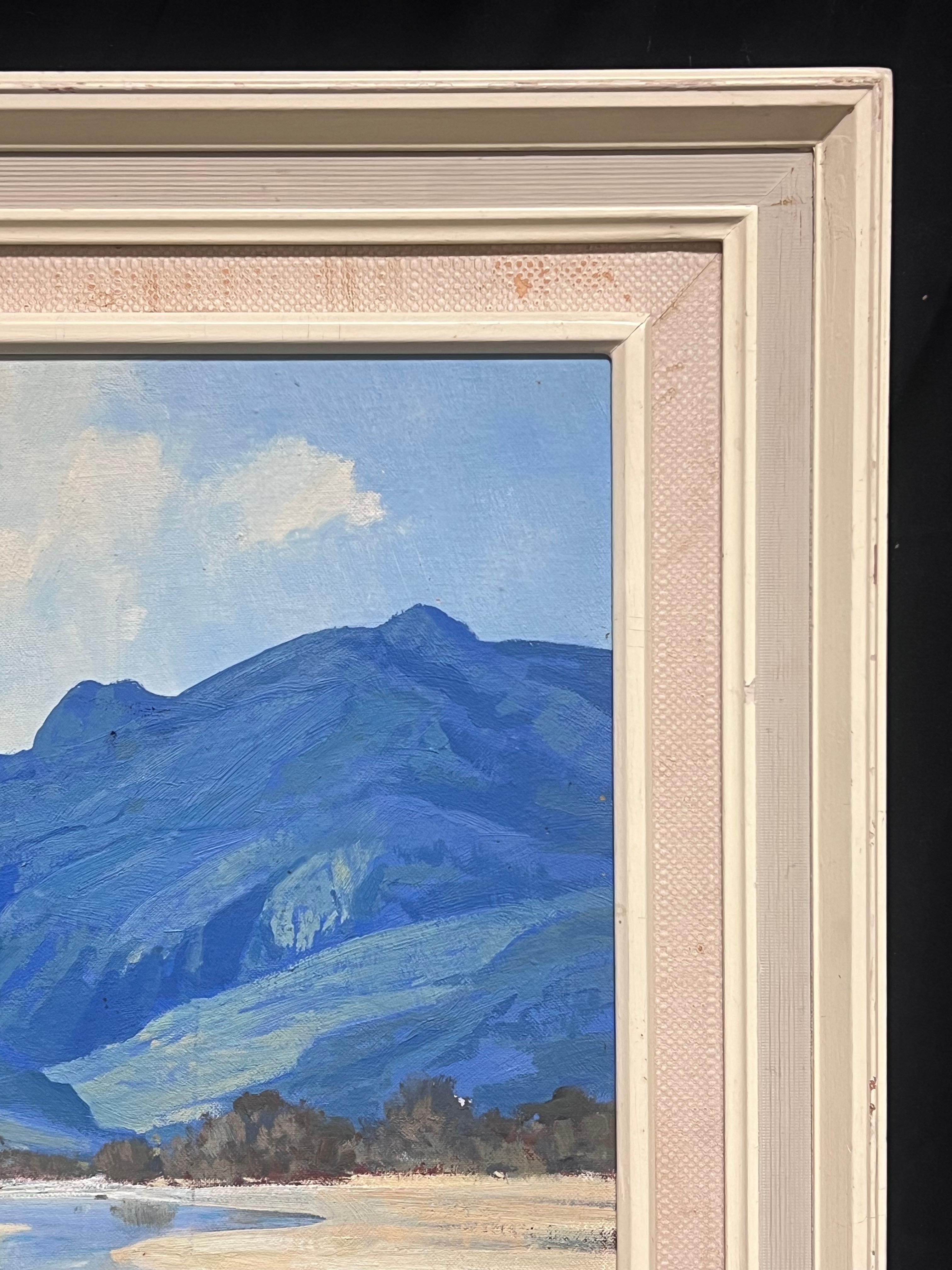 Mitte des 20. Jahrhunderts südafrikanische Blue Mountain River Landschaft Ölgemälde im Angebot 3