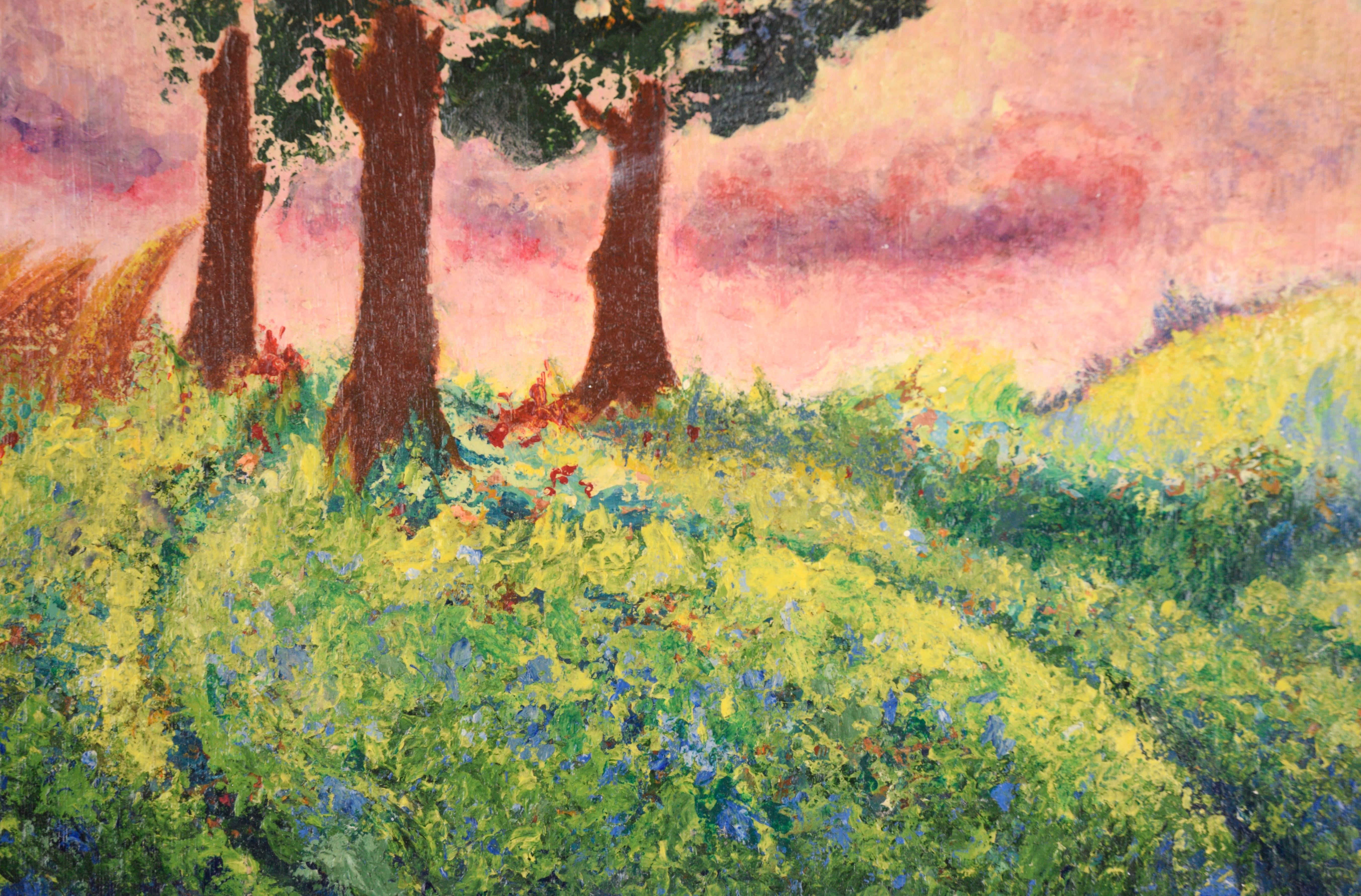 Visionary Mystical Landscape Mississippi Artist - Surrealist Painting by Hugh W. Shankle