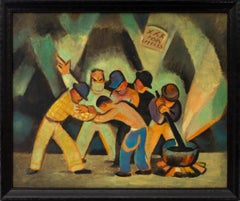 Hugh Weller « XXX for Chilis » Peinture figurative moderniste à l'acrylique, vers 1940