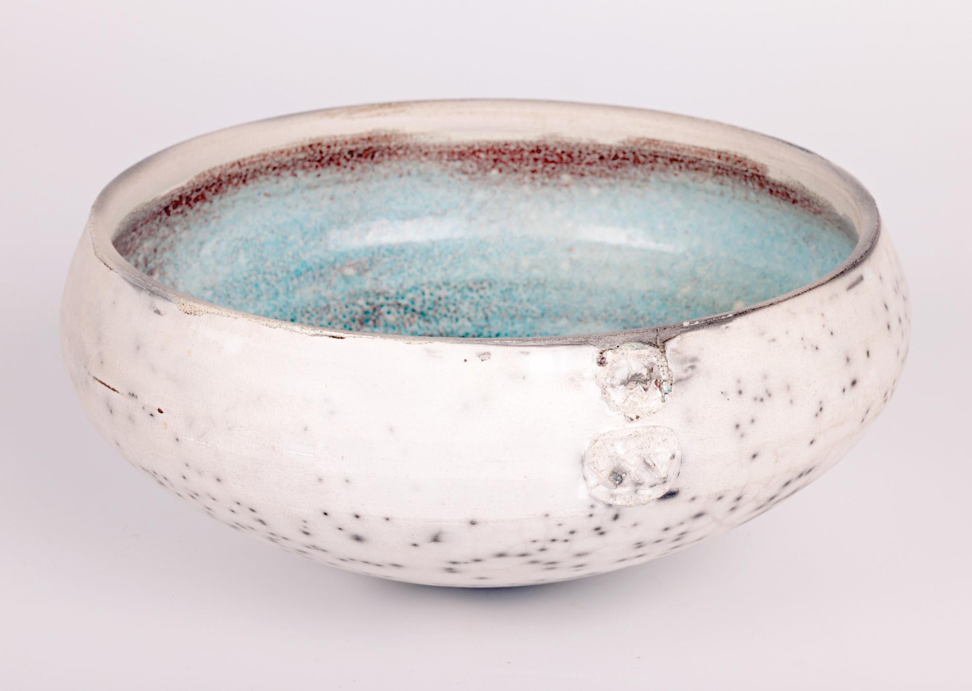 Hugh West Large Raku Glazed Studio Pottery Anniversary Bowl  For Sale 5