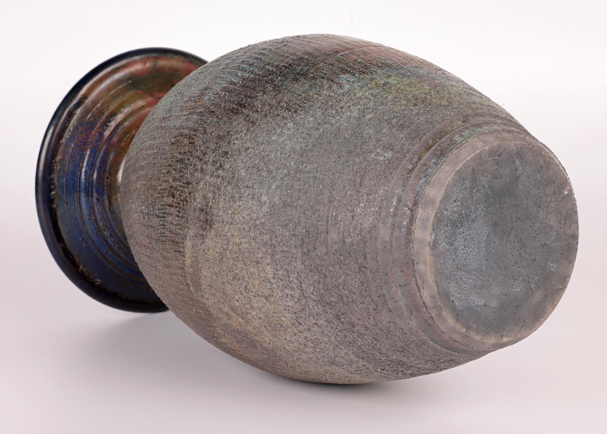 Hugh West Large Raku Glazed Studio Pottery Anniversary Vase  For Sale 5
