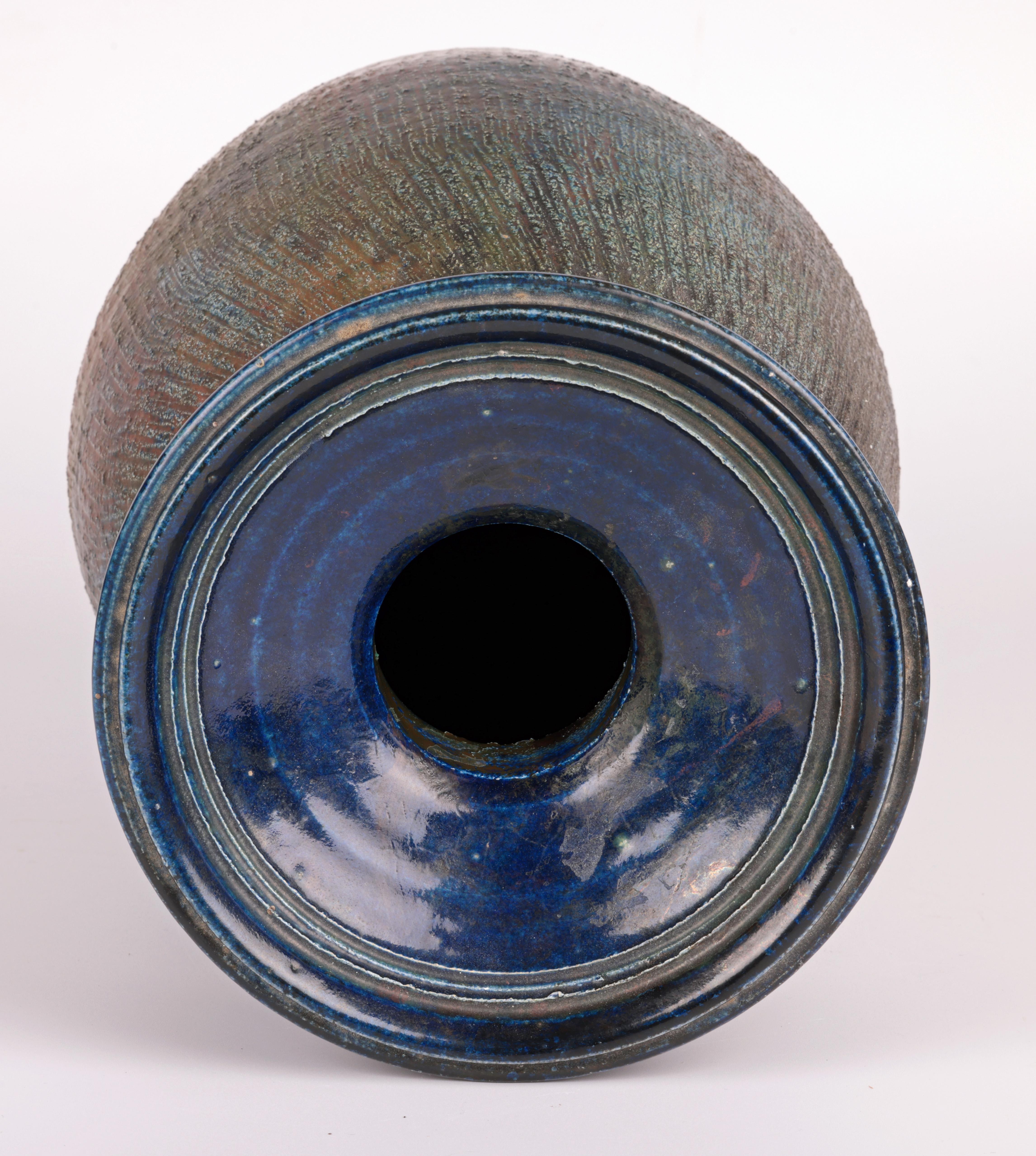 Hugh West Large Raku Glazed Studio Pottery Anniversary Vase  For Sale 6