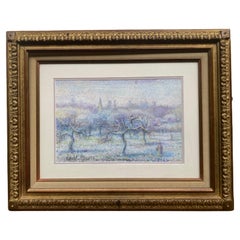 Hughes Claude Pissarro, French, Pastel on Card of "Blue Trees"