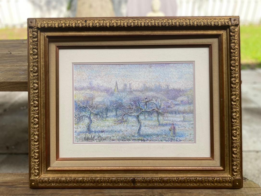 This well known artist Hughes Claude Pissarro, French (1935- ) has painted a pastel on card of 